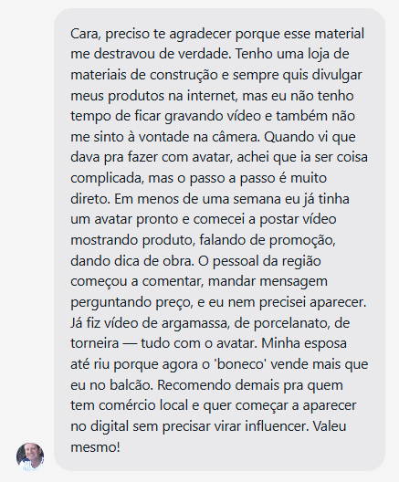 Depoimento de cliente